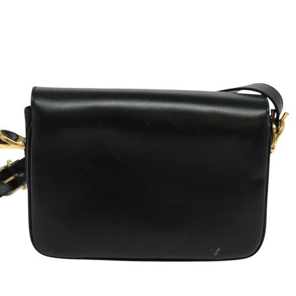 CELINE Sulky Shoulder Bag Leather Black Gold - Picture 3 of 13
